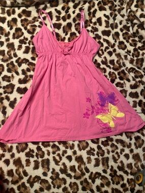 Girls' Pink Butterfly Tank Dress - Brand: